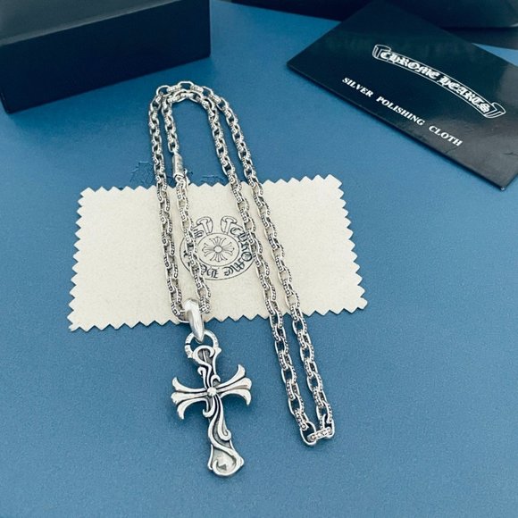 Chrome Hearts Vintage Vine Flower Cross Pendant Cross Flower Necklace - Picture 6 of 6